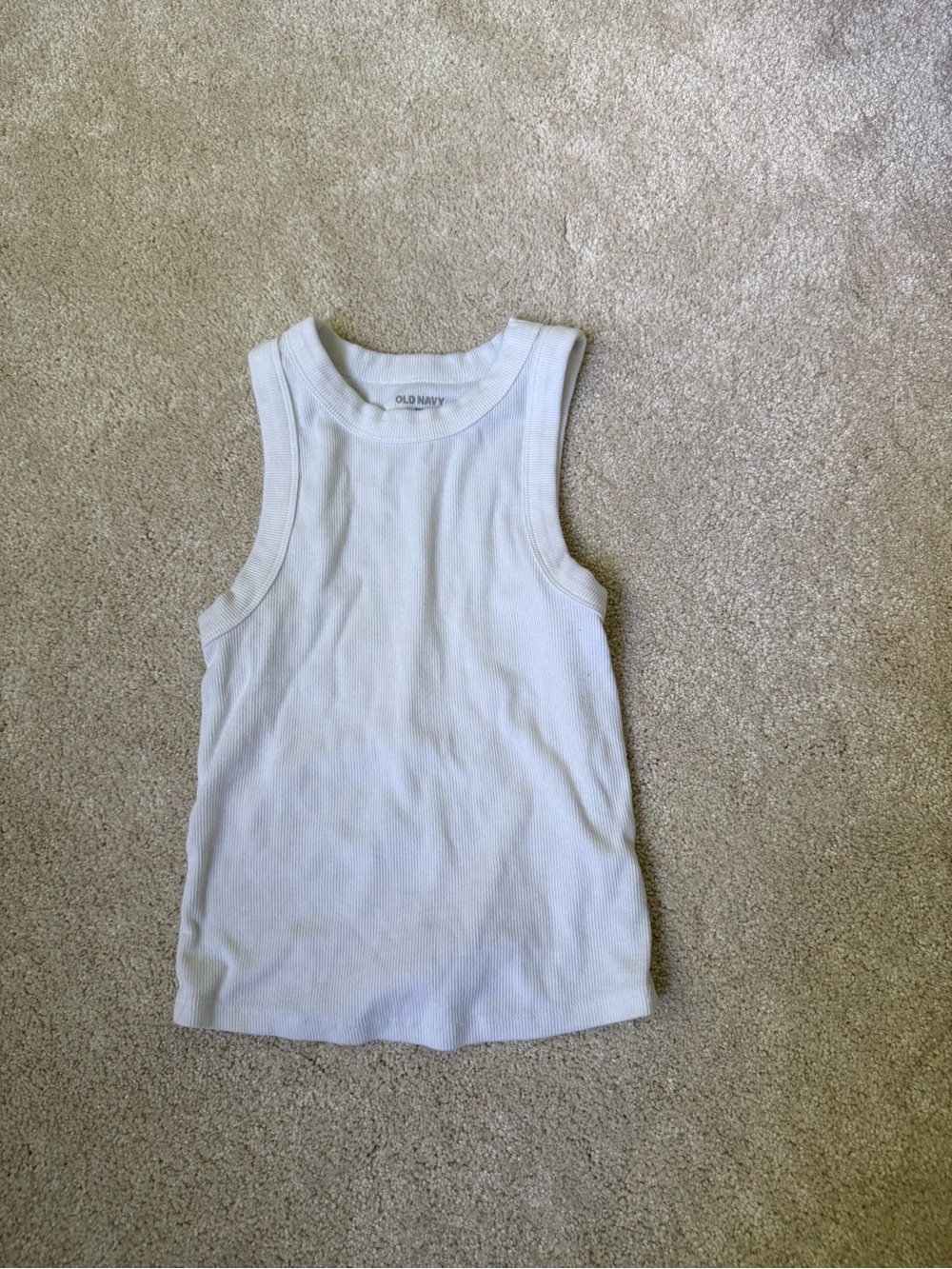Old Navy White Ribbed Tank Top